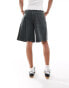 Basic Pleasure Mode brody pleated denim jorts in charcoal