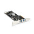 StarTech.com 4 Port USB 3.0 PCIe Card w/ 4 Dedicated 5Gbps Channels (USB 3.1 Gen 1) - UASP - SATA / LP4 Power - PCI Express Adapter Card - PCIe - USB 3.2 Gen 1 (3.1 Gen 1) - Full-height / Low-profile - PCIe 2.0 - Black - 3 m