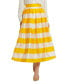 Фото #1 товара Women's Striped Organza High Waisted Midi Skirt