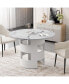 Фото #2 товара 42.12" Modern Round Dining Table With Printed Marble Tabletop For Dining Room, Kitchen, Living Room