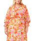 Фото #3 товара Plus Size Long-Sleeve Floral-Print Maxi Dress