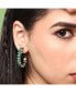 ფოტო #3 პროდუქტის Women's Green Embellished Hoop Earrings