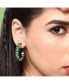 Women's Green Embellished Hoop Earrings