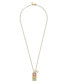 Фото #2 товара Faux Stone Signature Pave Tag Pendant Necklace