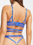 Фото #2 товара ASOS DESIGN Aria lace strappy cut-out triangle bra in cobalt