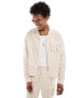 Фото #1 товара Native Youth cropped oversized fit textured check shirt in light beige