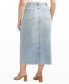 Фото #2 товара Plus Size Front-Slit Midi Jean Skirt