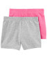 Фото #4 товара Toddler 2-Pack Pink/Grey Bike Shorts 3T