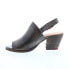 Bed Stu Sierra F399010 Womens Brown Leather Slip On Heeled Sandals Shoes