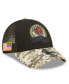 Фото #1 товара Men's Black, Camo Chicago Bears 2022 Salute To Service 9FORTY Snapback Trucker Hat