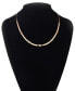 Gold-Tone Chain Necklace with Rhinestones