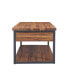 Claremont Rustic Wood Coffee Table with Low Shelf