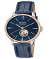 ფოტო #1 პროდუქტის Men's Mulberry Blue Leather Watch 42mm