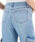 Juniors' High Rise Wide Leg Cargo Jeans