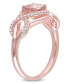 Morganite and Diamond (1/5 ct. t.w.) Halo Crossover Ring in 18k Rose Gold Over Silver