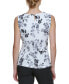 Printed Pleat-Neck Blouse, Regular and Petite Sizes