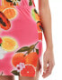 Фото #3 товара ASOS DESIGN low rise mini skirt co ord in fruit print