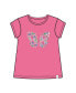 Girl Organic Cotton Top With Print And Applique Candy Pink - Child