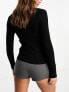 Фото #5 товара Edited square neck rib knit top in black