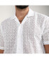 ფოტო #8 პროდუქტის Men's Chalk White Floral Embroidered Shirt