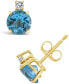 ფოტო #1 პროდუქტის Blue Topaz (2-1/10 ct. t.w.) and Diamond Accent Stud Earrings in 14K Yellow Gold