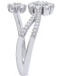 Фото #3 товара Diamond Flower Bypass Ring (1/2 ct. t.w.) in 14k White gold