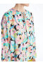 LCW Bağlamalı Yaka Çiçekli Uzun Kollu Oversize Kadın Bluz