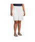 Фото #6 товара Plus Size High Rise Pull On Elastic Waist 10" Linen Bermuda Shorts