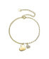 ფოტო #1 პროდუქტის 14K Gold Plated Cubic Zirconia Adjustable Heart Charm Bracelet