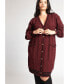 ფოტო #3 პროდუქტის Plus Size Cardigan Sweater Dress With Stripe Detail