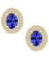 Tanzanite (1-1/2 Ct. t.w.) and Diamond (1/2 Ct. t.w.) Halo Stud Earrings