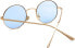 Фото #5 товара Inlefen Unisex Sunglasses, Round Retro Vintage Style Sunglasses with Coloured Metal Frame