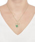 Фото #2 товара Macy's lab-Created Emerald (5/8 ct. t.w.) & Lab-Created White Sapphire (1/10 ct. t.w.) Mom 18" Pendant Necklace in 10k Gold