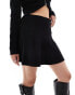 Stradivarius knitted mini skirt co-ord in black Черный, S - фото #1