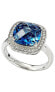 Фото #2 товара Suzy Levian Sterling Silver Cubic Zirconia Cushion Halo Cocktail Ring