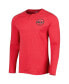 Men's Heathered Red Chicago Bulls Left Chest Henley Raglan Long Sleeve T-shirt