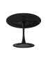 42.13" Modern Round Dining Table, Four Patchwork Tabletops With Black Solid Wood