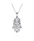 Фото #1 товара Bling Jewelry yoga Delicate Filigree Swirl Amulet Talisman Fatima Hand Of God Hamsa Pendant Necklace For Women For Teen .925 Sterling Silver