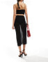 & Other Stories sheer knit midi skirt with high waist knicker pants in black