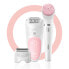 Braun Silk-épil 5 Wet&Dry Silk-épil Beauty Set 5 5-885 Starter 4-in-1 Cordless Wet & Dry Hair Removal - Epilator - Shaver - Trimmer - Face Cleanser - White - Pink - 28 tweezers - LED - Germany - 1 SensoFoil - Battery