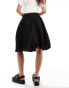 COLLUSION poplin midi puffball skirt in black