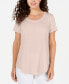 Jm Collection Women's Scoop-Neck Knit Top Polished Nude XL