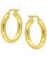 Фото #3 товара Textured Small Hoop Earrings in 18k Gold-Plated Sterling Silver, 20mm, Created for Macy's
