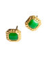 Park — Green jade square stud earrings