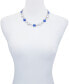 Silver-Tone Blue and Clear Glass Stone Statement Necklace, 18" + 3" Extender