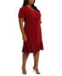 Фото #3 товара Plus Size V-Neck Short-Sleeve Twist-Detail Dress