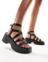 Фото #2 товара Glamorous platform strappy sandals in black