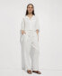 ფოტო #2 პროდუქტის Women's Elastic Waist Cotton Pants