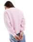 ASOS DESIGN chunky crew neck rib jumper in pink