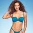 Фото #3 товара Women's Light Lift Shirred Underwire Bikini Top - Shade & Shore Teal Blue 36DD